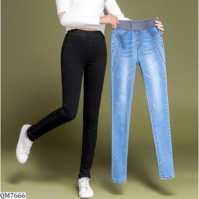 QM7666 QUẦN JEAN CO GiÃN LƯNG THUN CẠP CAO