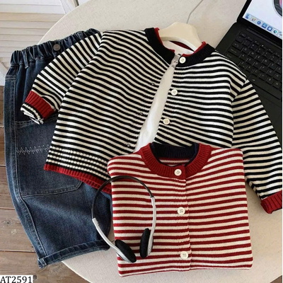 AT2591 ÁO CARDIGAN KẺ CHO BÉ