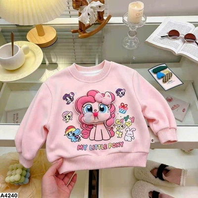 A4240 ÁO HOODIE NỈ BÔNG HOẠT HÌNH CHO BÉ