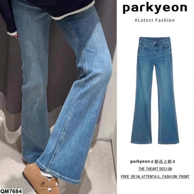 QM7684 QUẦN JEANS ỐNG LOE NỮ