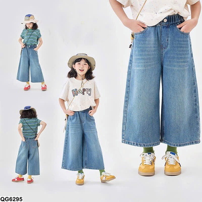 QG6295 QUẦN JEANS ỐNG RỘNG CHO BÉ GÁI