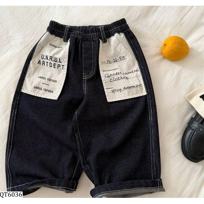 QT6036 QUẦN JEAN TÚI PHỐI MÀU HÀN QUỐC MMY