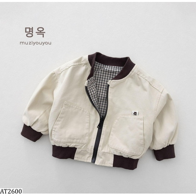 AT2600 ÁO BOMBER KAKI PHỐI VIỀN CỔ MZYY