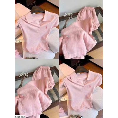 SM6365 ÁO POLO PHỐI QUẦN SUÔNG TONE HỒNG
