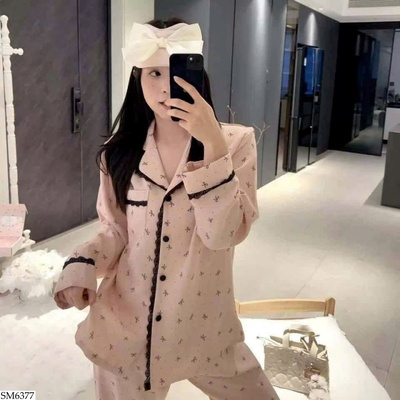 SM6377 BỘ NGỦ PIJAMA NƠ CHO NỮ