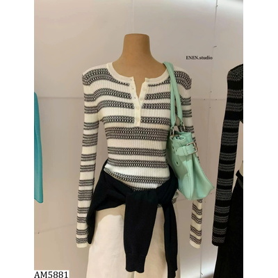AM5881 ÁO LEN GÂN CỔ HENLEY NHÀ W.G.W.E