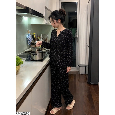 SM6389  BỘ MẶC NHÀ HOA NHÍ CHO NỮ