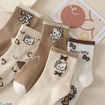 TC2468 SET 10 ĐÔI TẤT CỔ CAO KITTY CHO BÉ