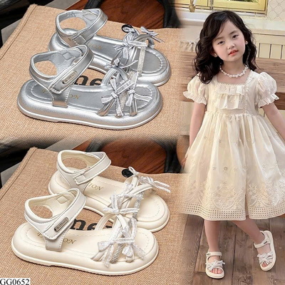 GG0652 SANDAL QUAI CHÉO NƠ BÉ GÁI