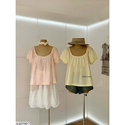 AM5907 ÁO CỔ REN TAY PHỒNG ENEN (W.G.W.E)