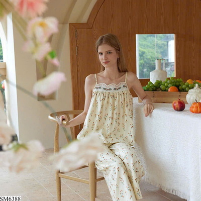 SM6388 BỘ PIJAMA 2 DÂY HOA NHÍ