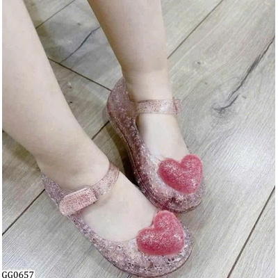 GG0657  GIÀY BÚP BÊ TRÁI TIM NHỰA THƠM CHO BG