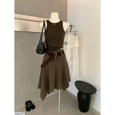 SM6397 SÉT ÁO TANKTOP MIX CHÂN VÁY NHÀ YJIA