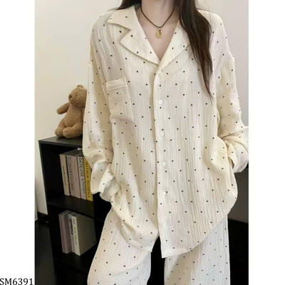 SM6391 BỘ MẶC NHÀ CHẤM BI CHO NỮ