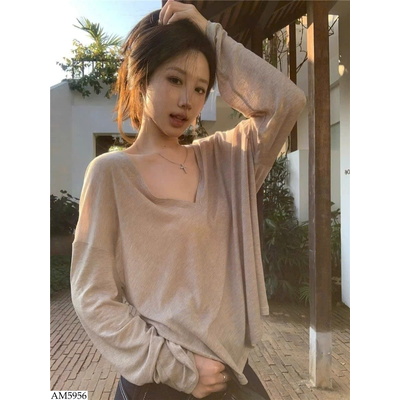 AM5956 ÁO PHÔNG GIẤY CỔ V CHO NỮ