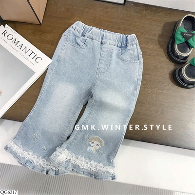 QG6317 QUẦN JEAN ỐNG LOE CHO BÉ GÁI