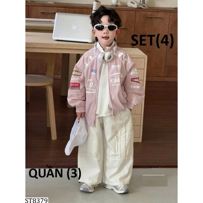 ST8379 SET ÁO KHOÁC  MIX QUẦN CARGO CHO BÉ