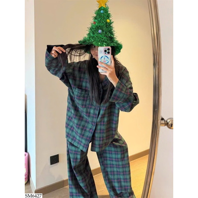 SM6427 BỘ PIJAMA KẺ CHO NỮ