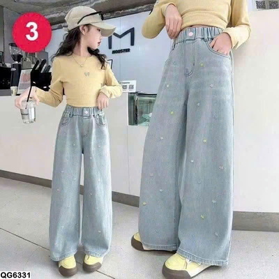 QG6331 QUẦN JEAN THÊU BÉ GÁI