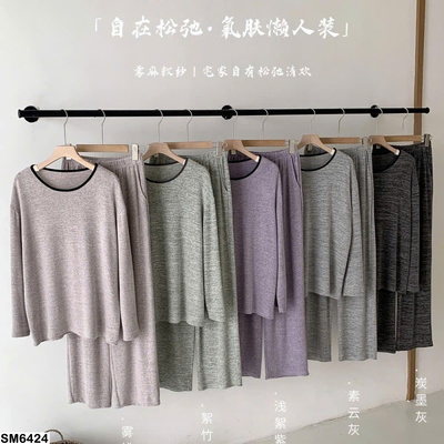 SM6424  SET BỘ NGỦ MẶC NHÀ DÀI TAY CHO NỮ