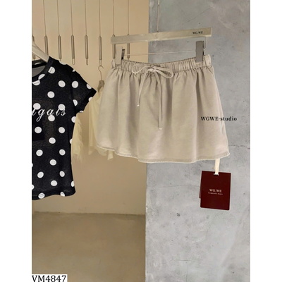 VM4847 CHÂN VÁY KAKI DÂY RÚT ENEN (W.G.W.E)