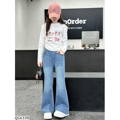 QG6338 QUẦN JEAN ỐNG LOE BÉ GÁI
