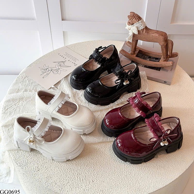 GG0695 GIÀY LOLITA QUAI VIỀN BÈO NƠ BÉ GÁI