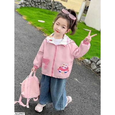 AG0907 ÁO KHOÁC 2 MẶT CHO BÉ GÁI
