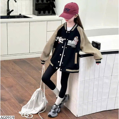AG0919 ÁO KHOÁC BOMBER PHỐI MÀU CHO BÉ