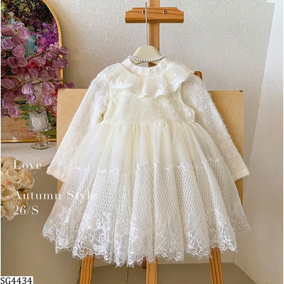 SG4434 SET ĐẦM CÔNG CHÚA LƯỚI REN BÉ GÁI