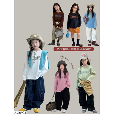 AG0924 ÁO THUN DÀI TAY BASIC CHỮ AMBB