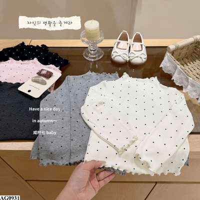 AG0931 ÁO GIỮ NHIỆT CHẤM BI BÉ GÁI